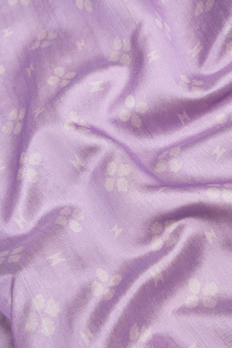 Lavender Purple Tussar Saree with Without Zari Zari Buttis (small Dots Or Motifs) view 3