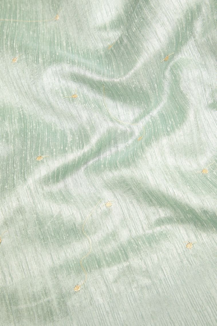 Arctic Blue Tussar Saree with Without Zari Zari Buttis (small Dots Or Motifs) view 3