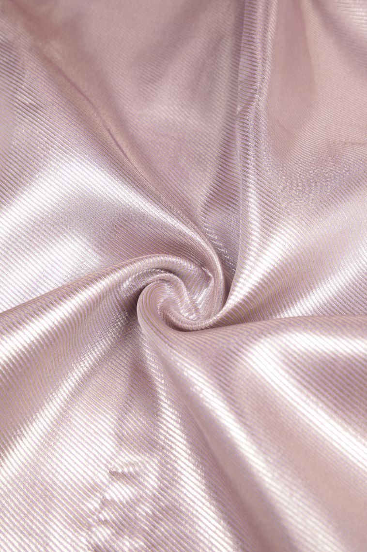 Lavender Purple Tissue Silk Sarees with Silver Zari Stripes view 4