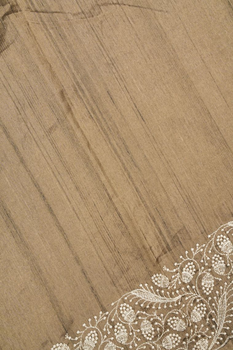 Tortilla Brown Tussar Saree with Without Zari Zari Buttis (small Dots Or Motifs) view 3