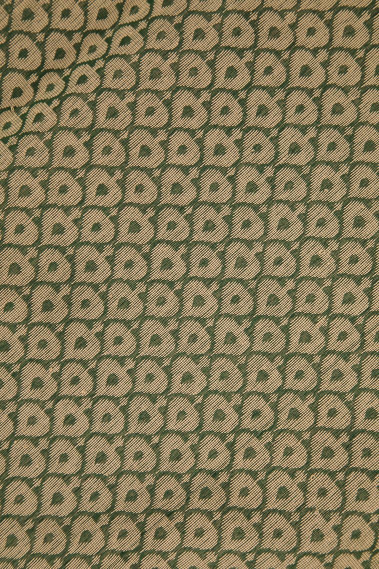 Bottle Green Silk Cotton with Without Zari Zari Buttis (small Dots Or Motifs) view 3