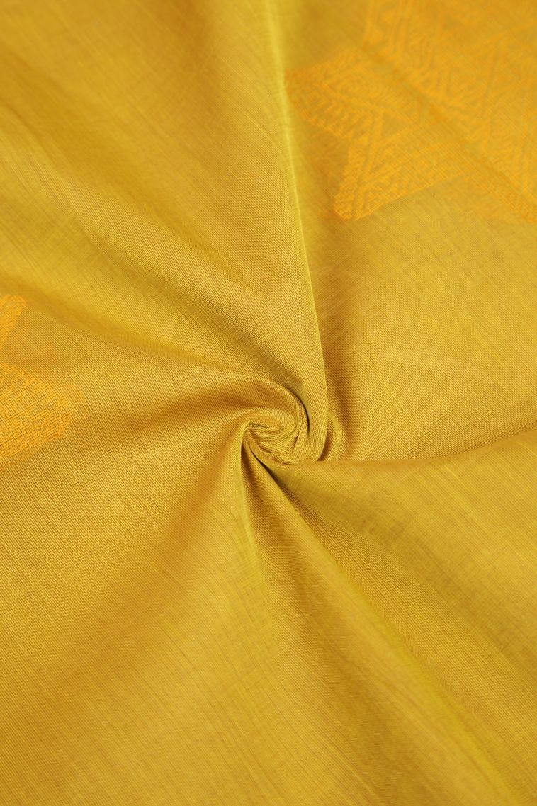 Gold Pure Handloom Kovai Cotton with Without Zari Zari Buttis (small Dots Or Motifs) view 4