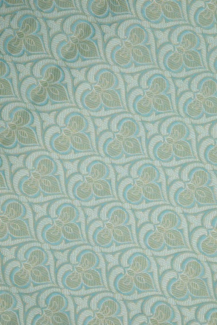 Sky Blue Tussar Saree with Without Zari Zari Floral Patterns view 3