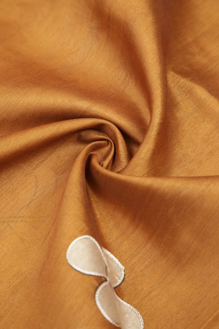 Biscotti Yellow Tussar Saree with Without Zari Zari Floral Patterns view 4