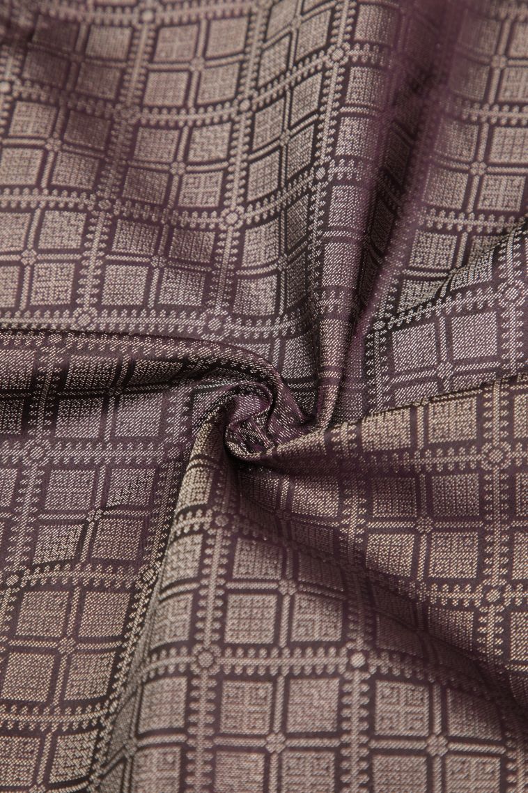 Mulberry Purple Soft Silk Saree with Silver Zari Floral Patterns view 4