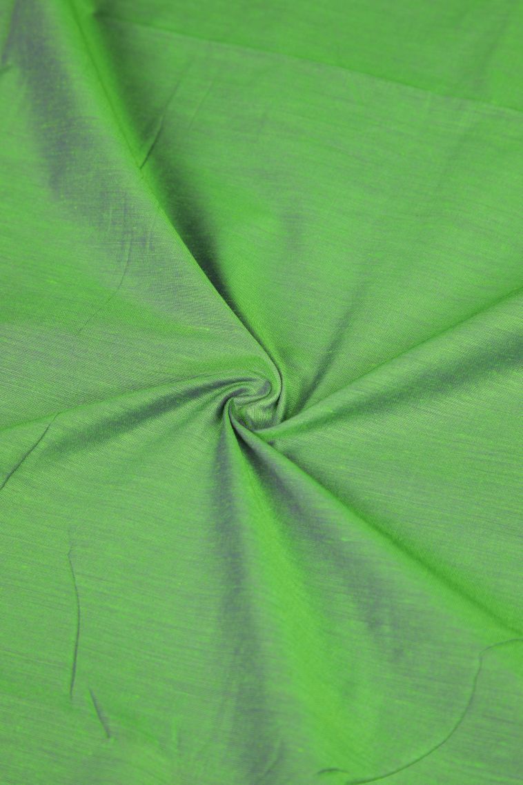 Emerald Green Kalyani Cotton with Without Zari Zari Plain view 4