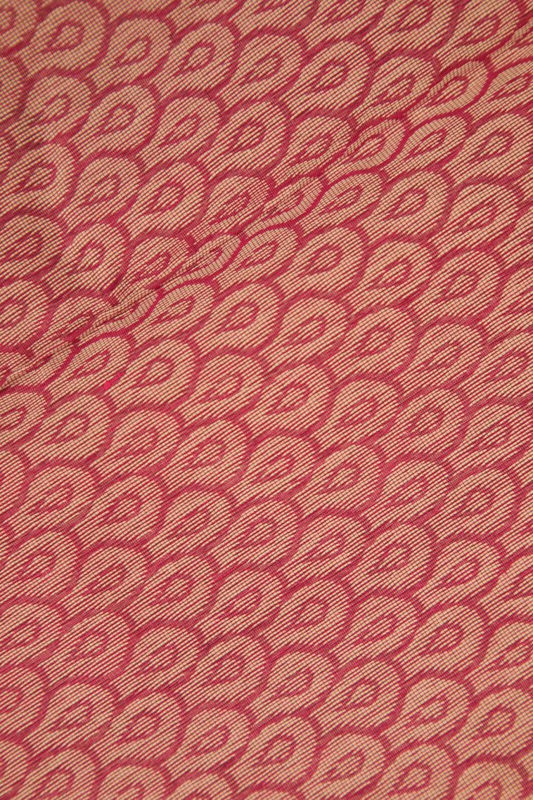 Candy Red Silk Cotton with Without Zari Zari Buttis (small Dots Or Motifs) view 3
