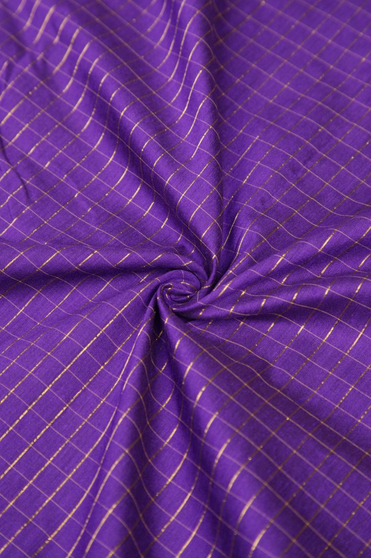 Viola Purple Kalyani Cotton with Without Zari Zari Checks view 4