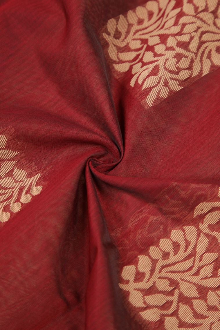 Apple Red Silk Cotton with Without Zari Zari Buttis (small Dots Or Motifs) view 4