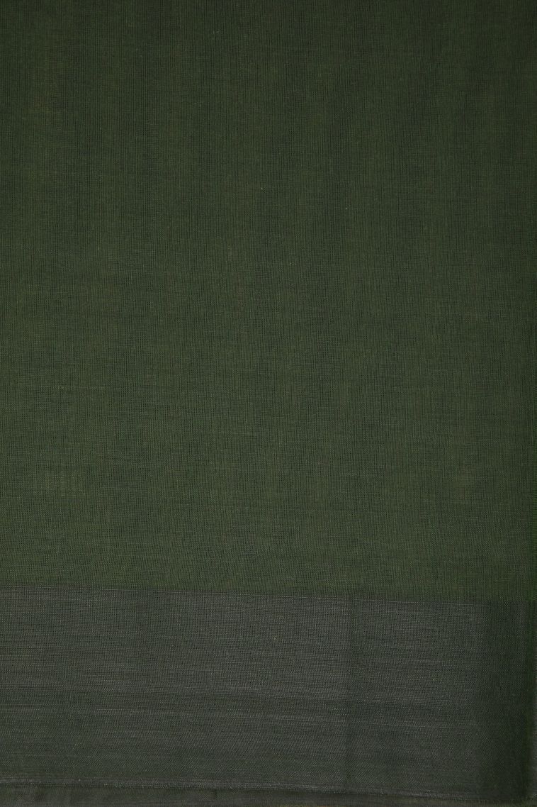 Bottle Green Kovai Cotton Sarees with Without Zari Zari Buttis (small Dots Or Motifs) view 3