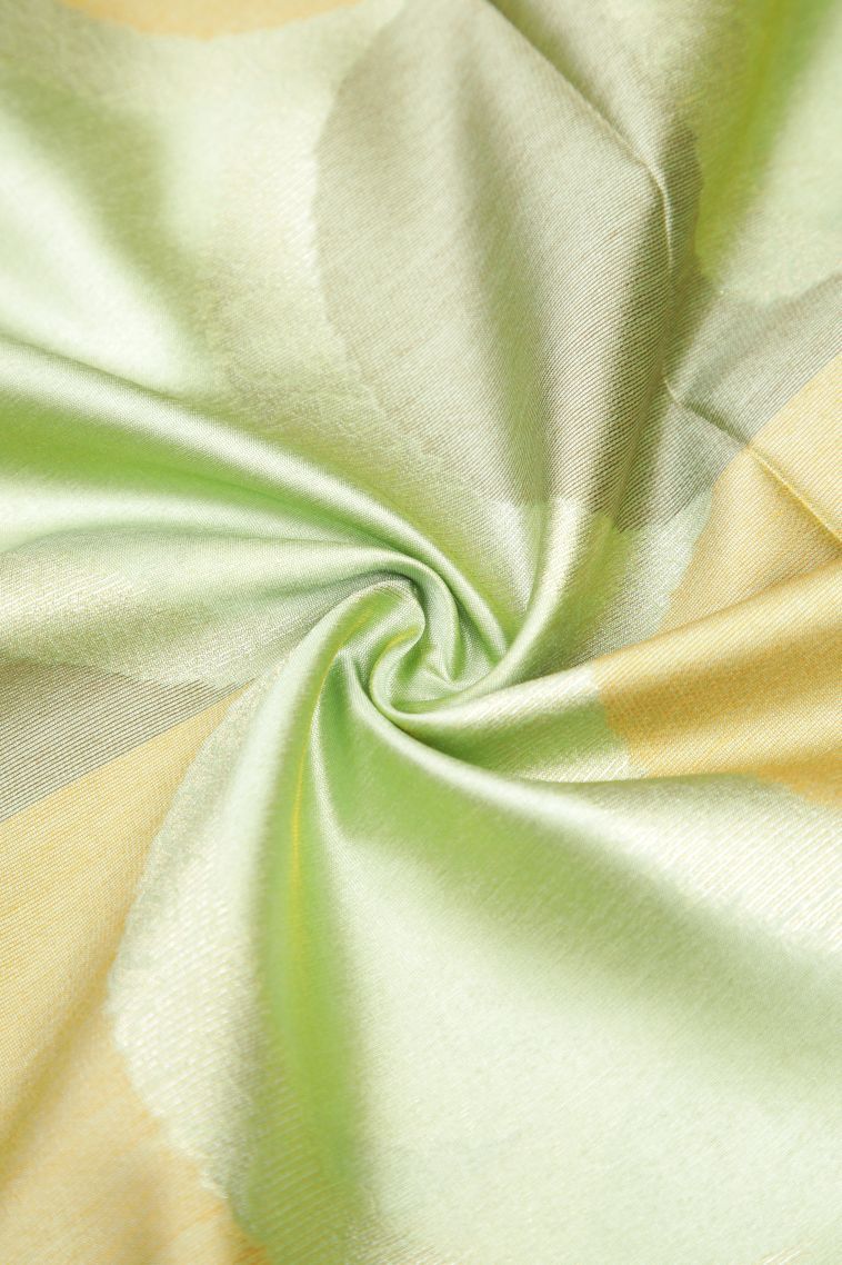 Mint Green Tussar Saree with Without Zari Zari Floral Patterns view 4