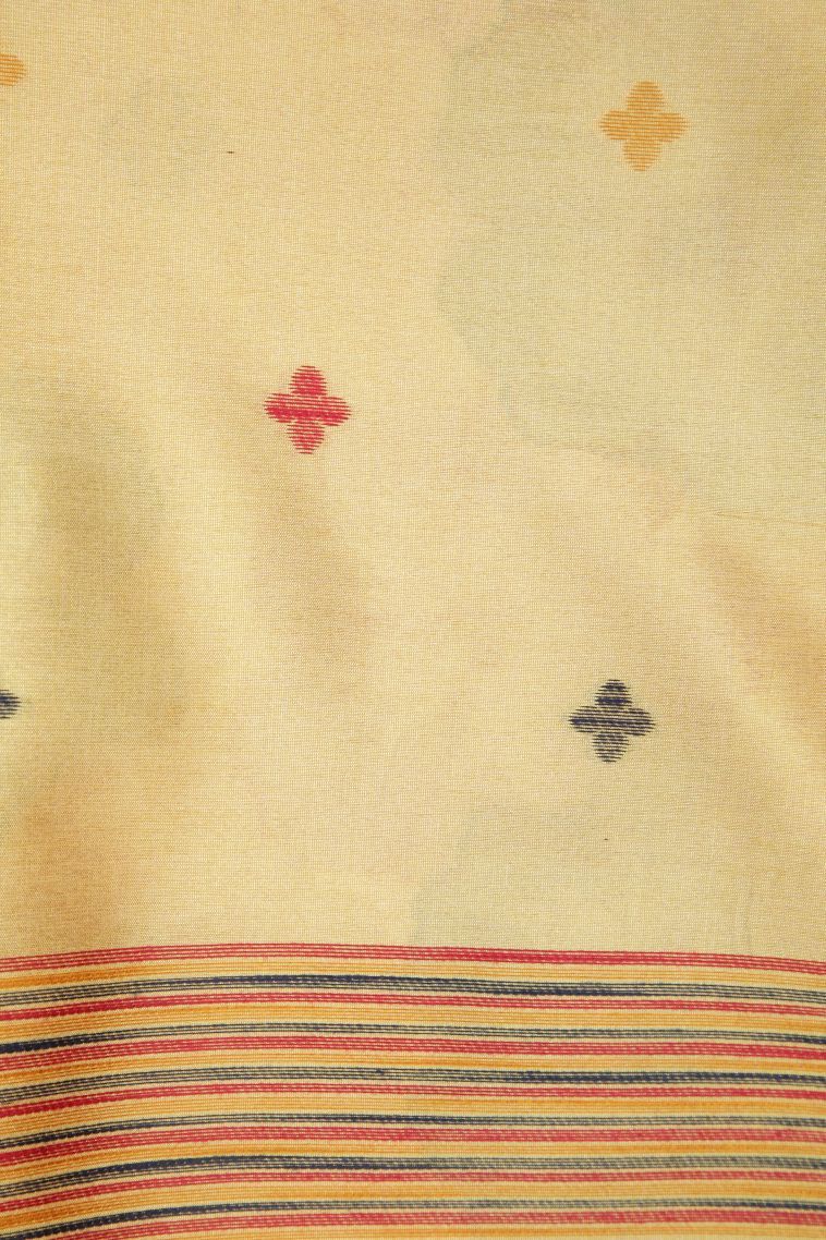 Gold Tussar Saree with Without Zari Zari Buttis (small Dots Or Motifs) view 3