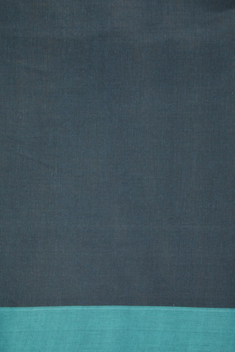 Denim Blue Kovai Cotton Sarees with Without Zari Zari Buttis (small Dots Or Motifs) view 3