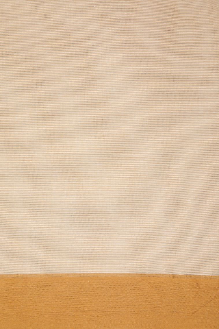 Cream White Kovai Cotton Sarees with Without Zari Zari Buttis (small Dots Or Motifs) view 3