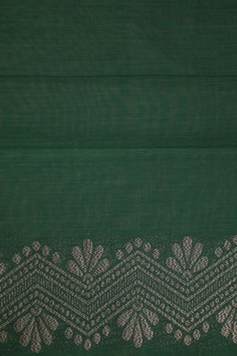 Lime Green Silk Cotton Sarees with Bronze Zari Buttis (small Dots Or Motifs) view 3