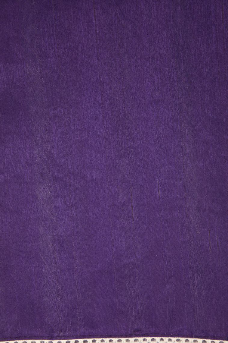 Viola Purple Tussar Saree with Without Zari Zari Floral Patterns view 3