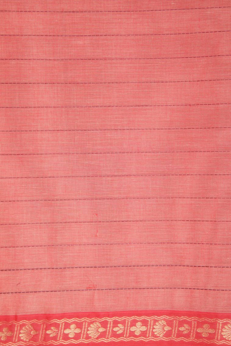 Ballet Pink Kovai Cotton Sarees with Without Zari Zari Checks view 3