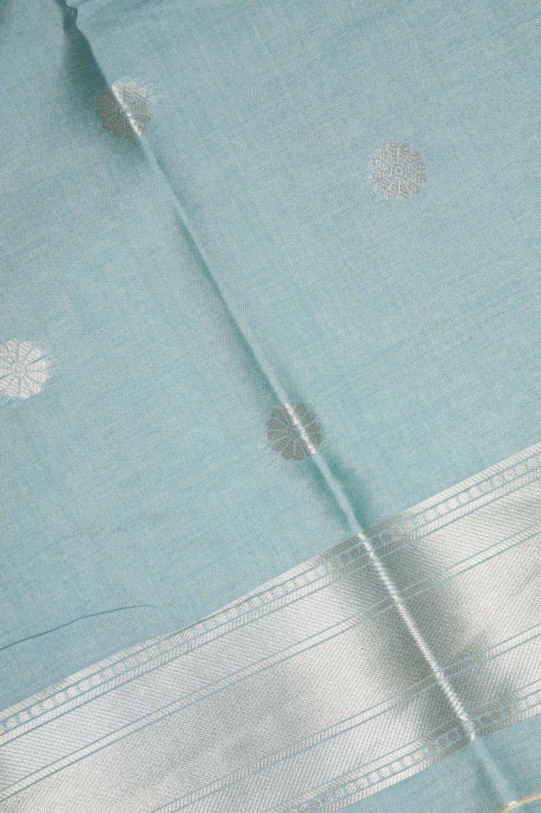 Ballet Pink Tussar Saree with Silver Zari Geometric Shapes view 2