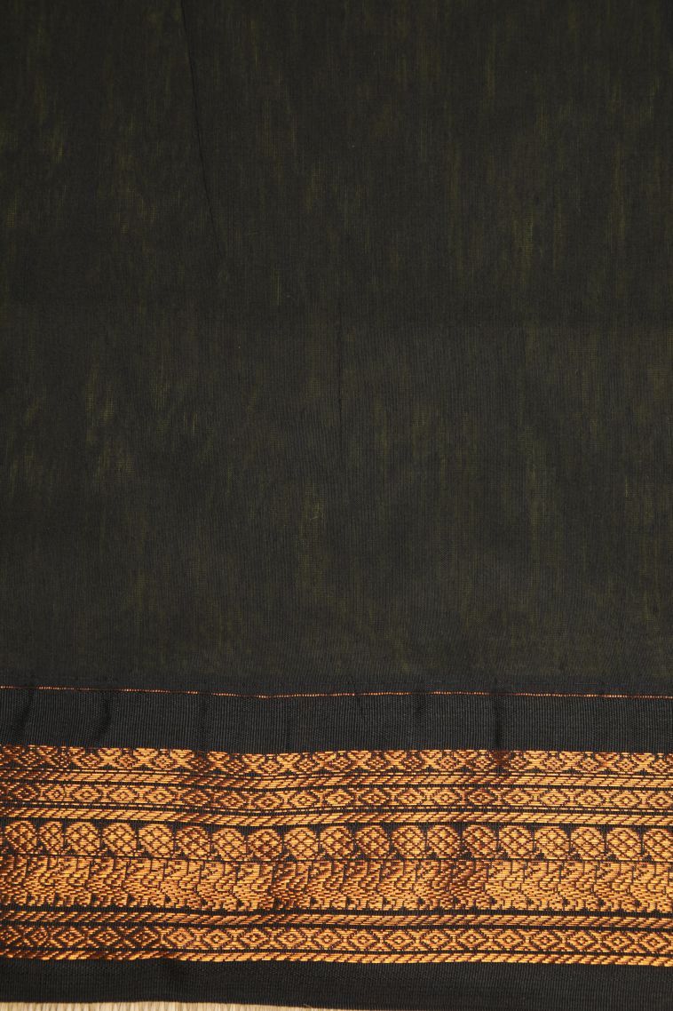 Chartreuse Green Kalyani Cotton with Without Zari Zari Buttis (small Dots Or Motifs) view 3