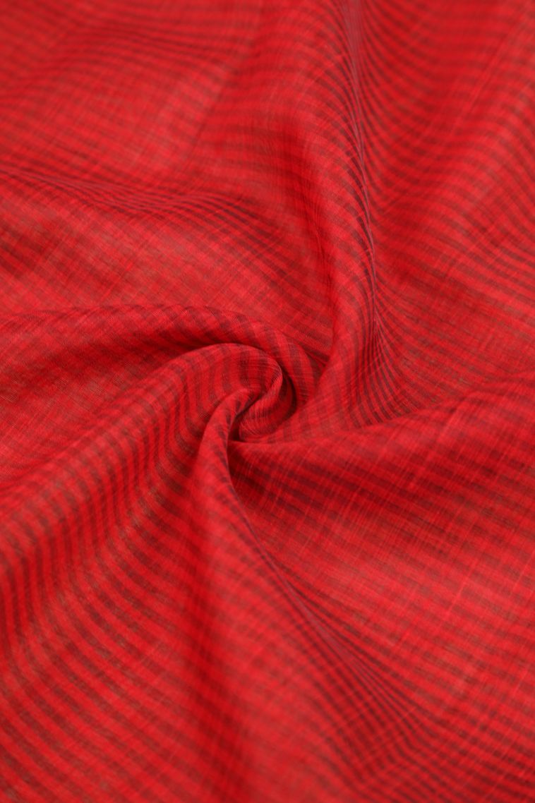 Candy Red Tussar Saree with Without Zari Zari Plain view 4