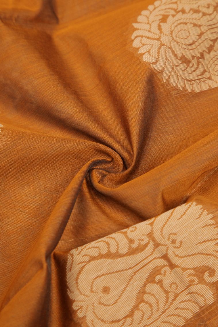 Tortilla Brown Silk Cotton with Without Zari Zari Buttis (small Dots Or Motifs) view 4