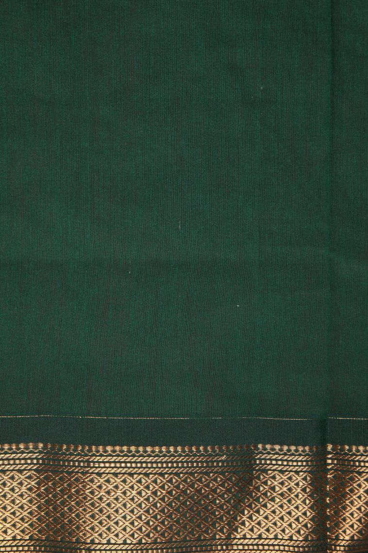 Tiger Orange Kalyani Cotton with Without Zari Zari Plain view 3