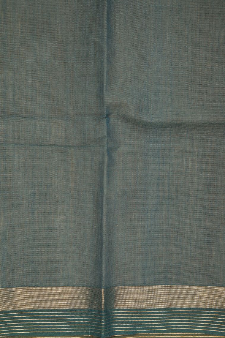 Alabaster White Pure Handloom Kovai Cotton with Without Zari Zari Buttis (small Dots Or Motifs) view 3