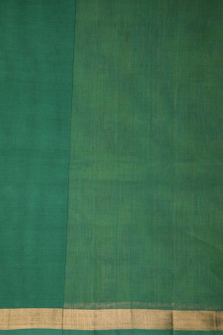 Juniper Green Pure Handloom Kovai Cotton with Without Zari Zari Buttis (small Dots Or Motifs) view 3