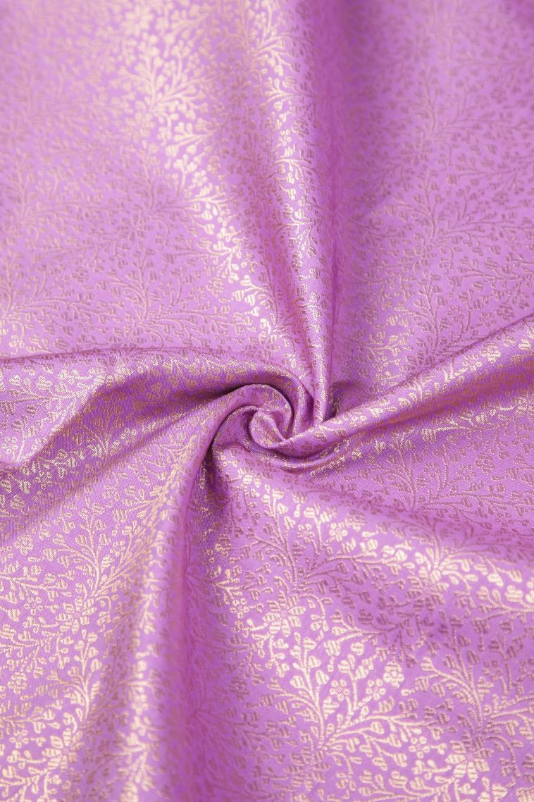 Lavender Purple Samudrika Pattu with Copper Zari Floral Patterns view 4