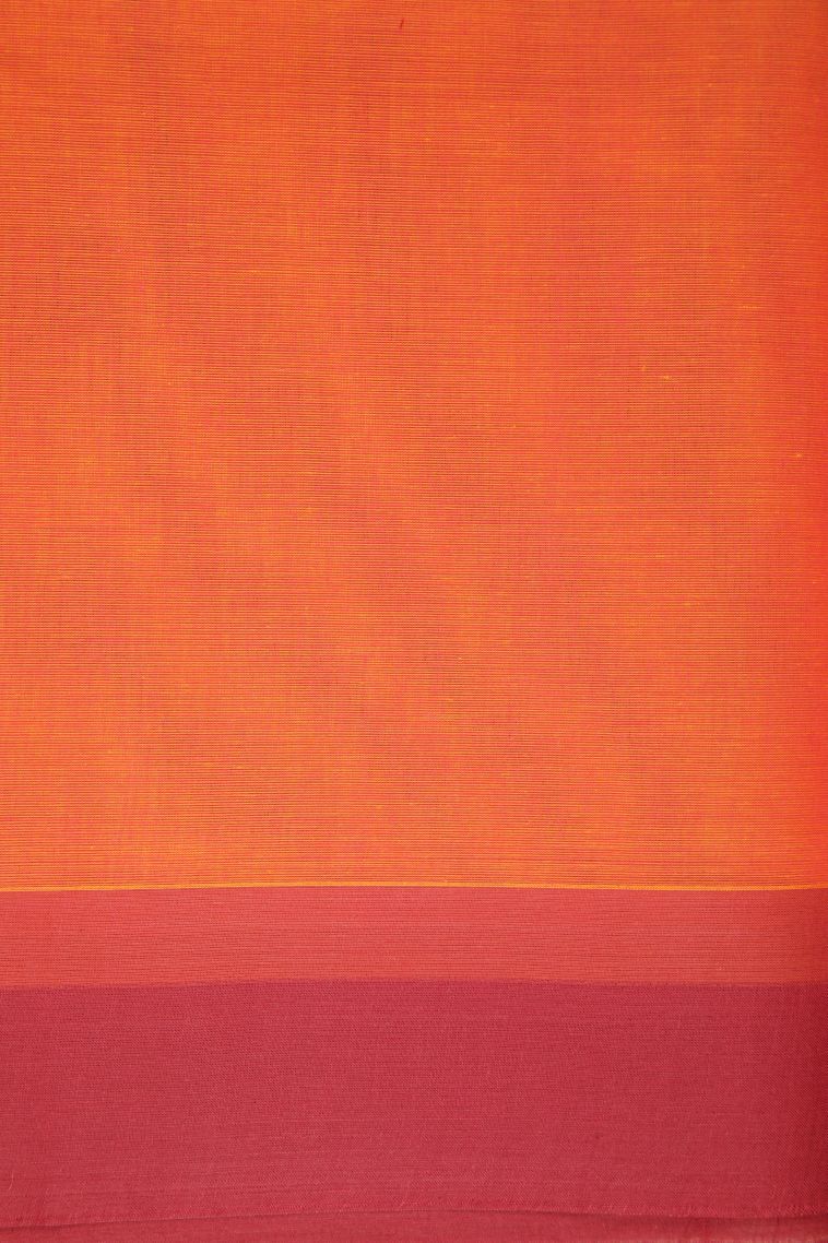 Coral Pink Kovai Cotton Sarees with Without Zari Zari Stripes view 3