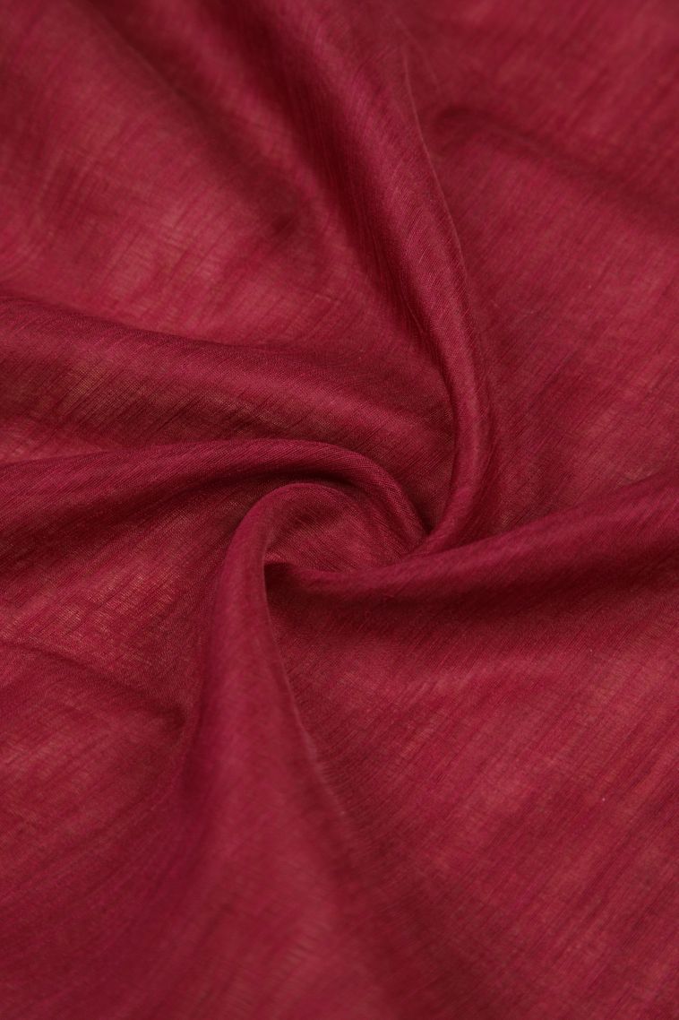 Magenta Purple Tussar Saree with Without Zari Zari Plain view 4