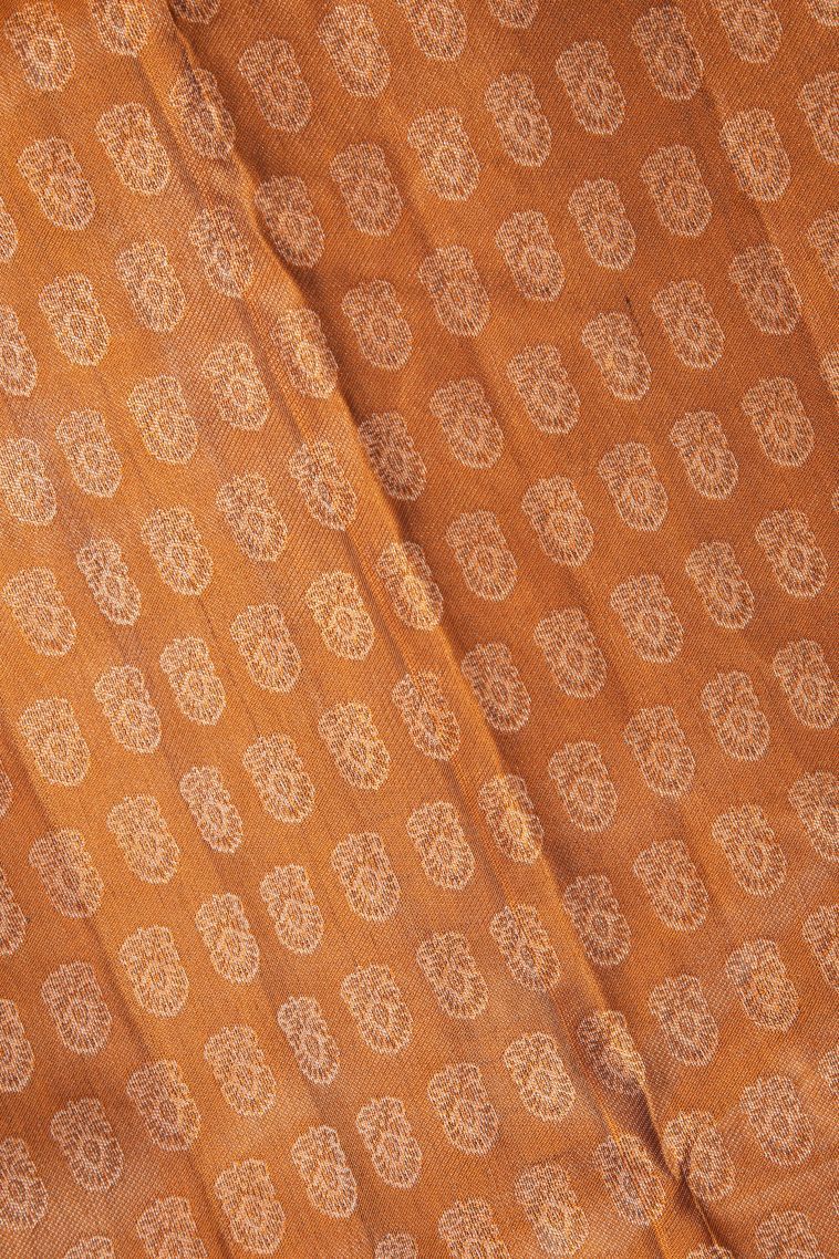 Granite Black Kanchipuram Silk Sarees with Silver Zari Checks view 3