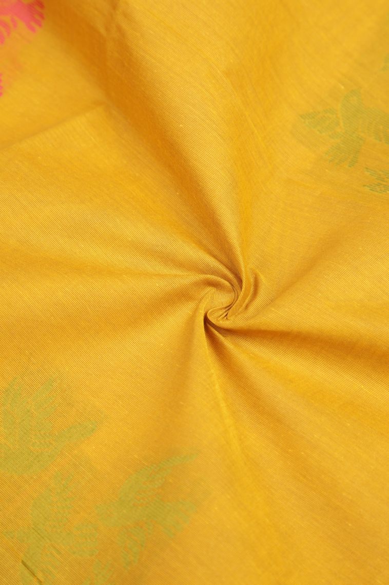 Gold Kovai Cotton Sarees with Without Zari Zari Buttis (small Dots Or Motifs) view 4