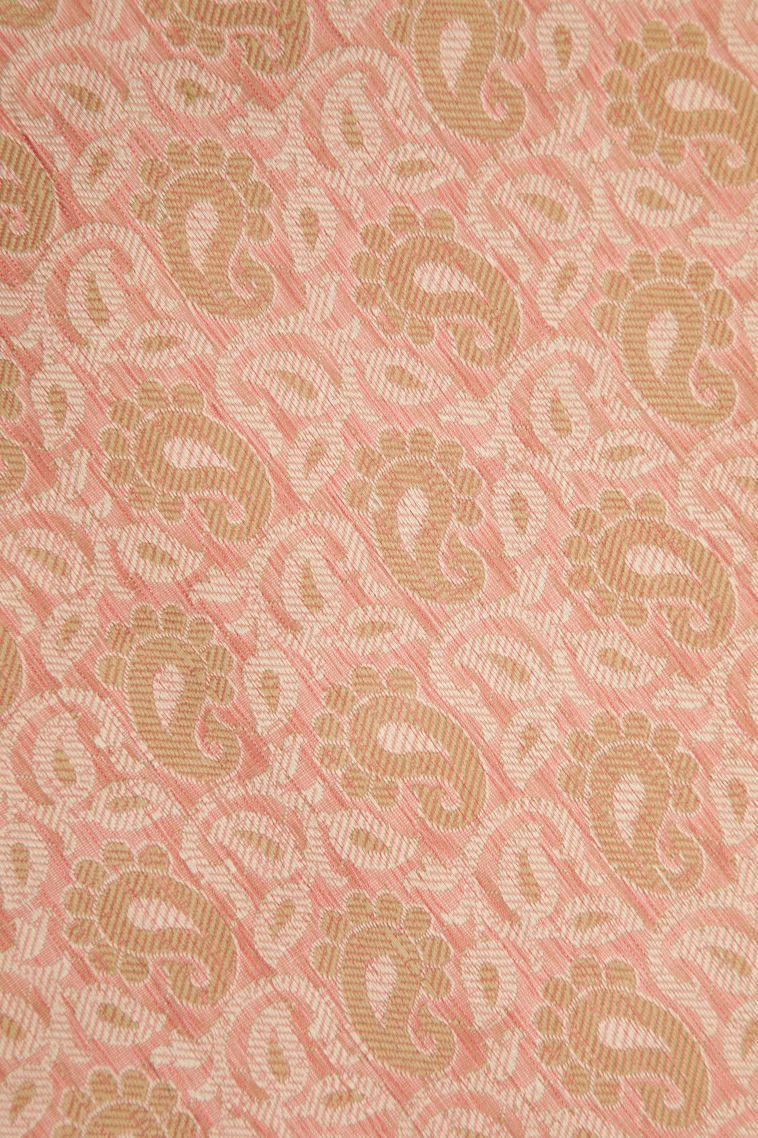 Punch Pink Tussar Saree with Without Zari Zari Floral Patterns view 3