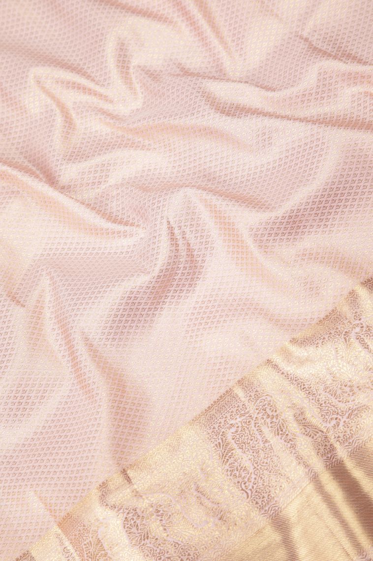 Asphalt Black Samudrika Pattu with Copper Zari Floral Patterns view 3