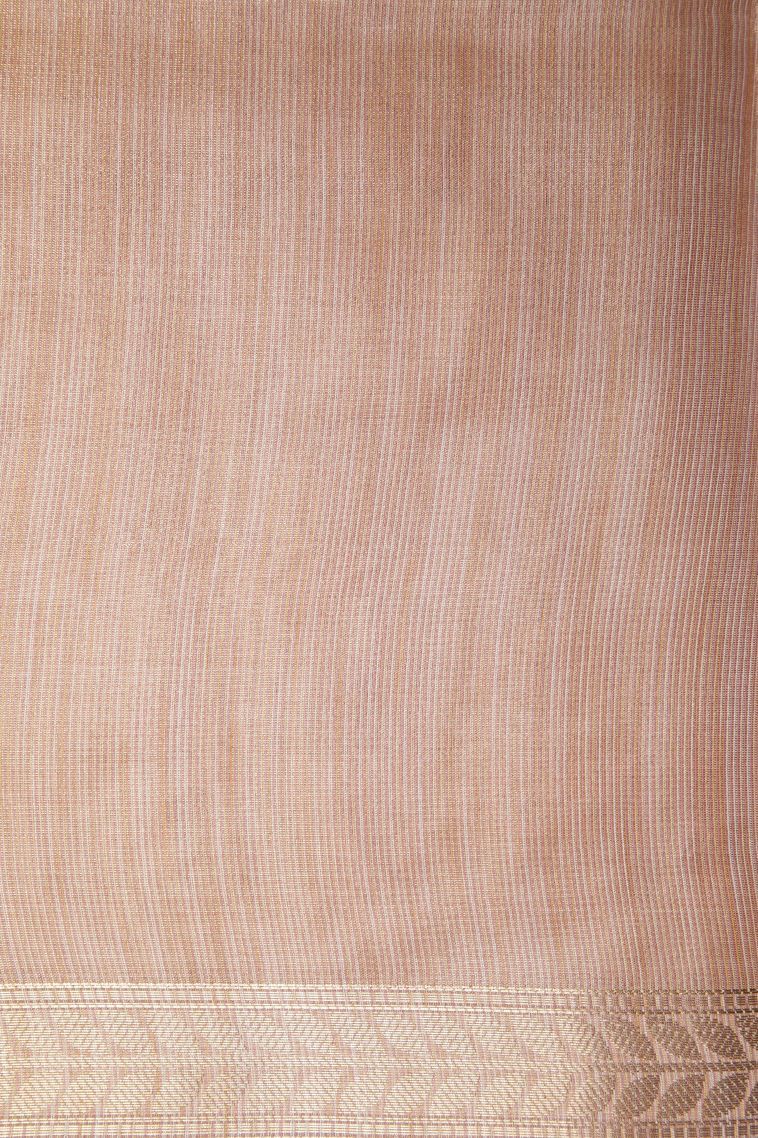 Crepe Pink Tussar Saree with Without Zari Zari Buttis (small Dots Or Motifs) view 3