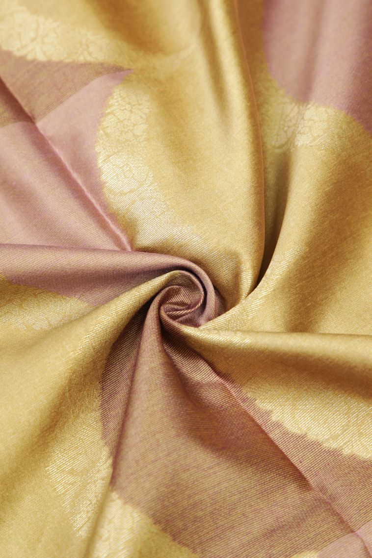 Biscotti Yellow Tussar Saree with Without Zari Zari Floral Patterns view 4