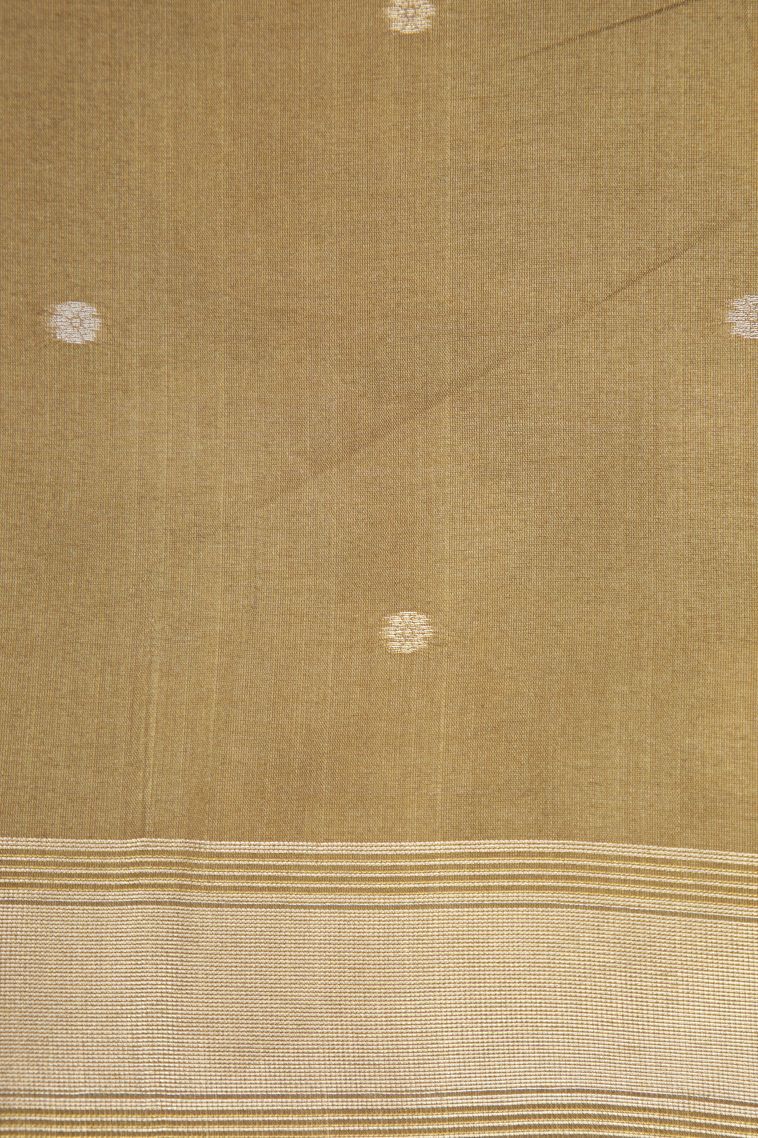 Rosewood Pink Tussar Saree with Silver Zari Stripes view 3