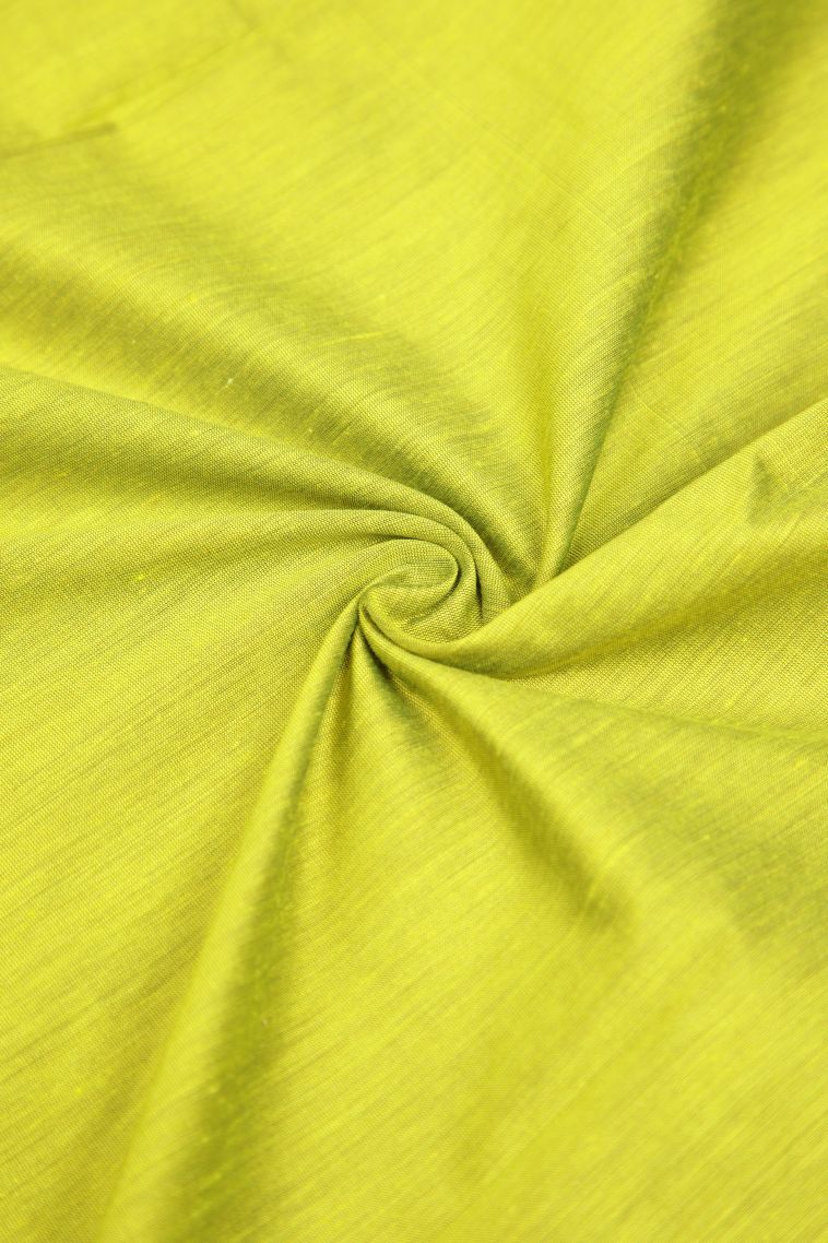 Chartreuse Green Kalyani Cotton with Without Zari Zari Plain view 4