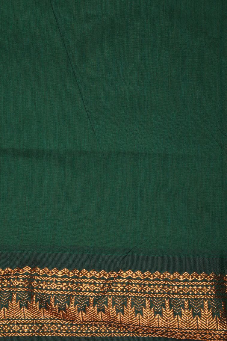 Chartreuse Green Kalyani Cotton with Without Zari Zari Plain view 3
