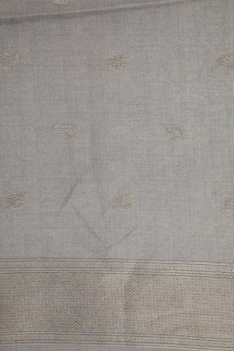 Lemonade Pink Tussar Saree with Bronze Zari Buttis (small Dots Or Motifs) view 3