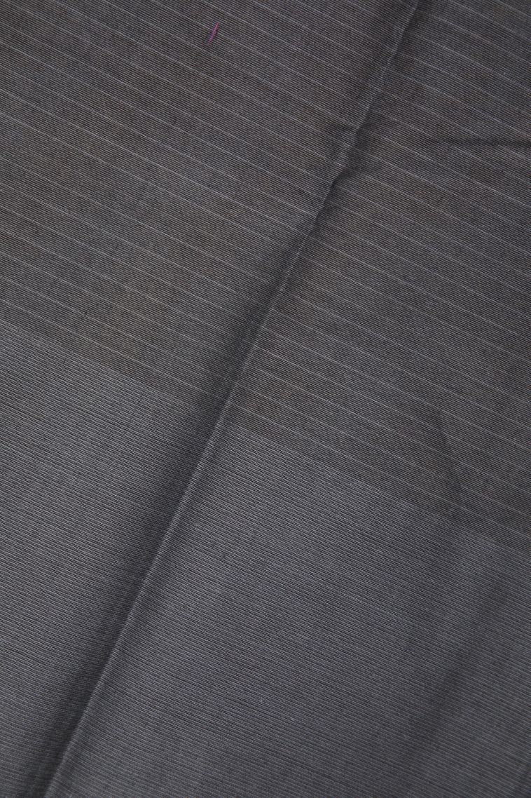 Olive Black Kovai Cotton Sarees with Without Zari Zari Plain view 3