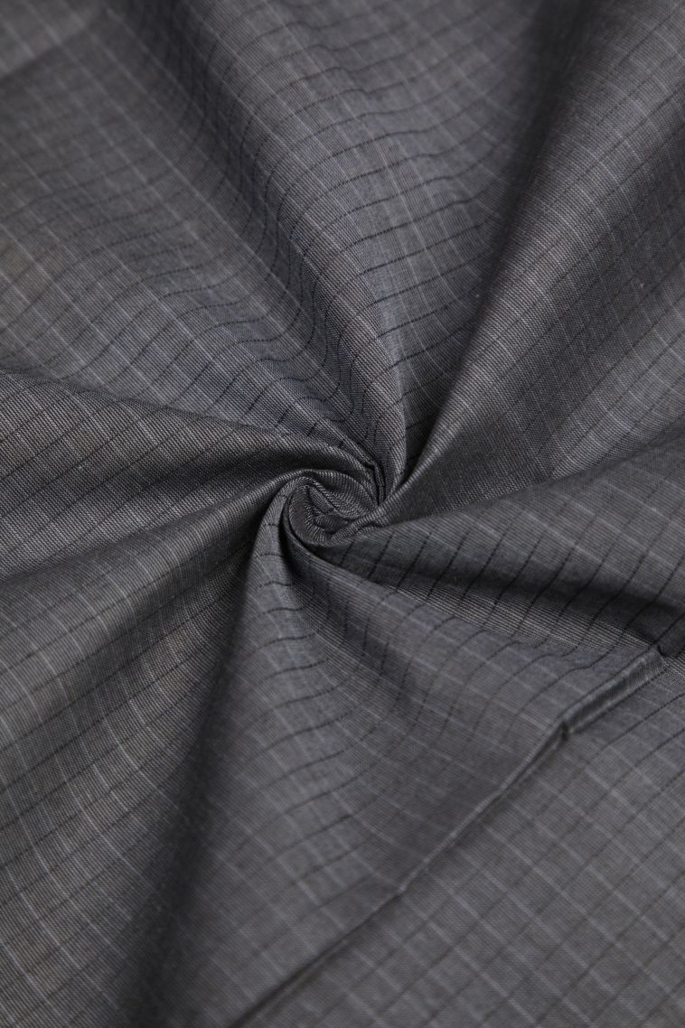 Olive Black Kovai Cotton Sarees with Without Zari Zari Plain view 4