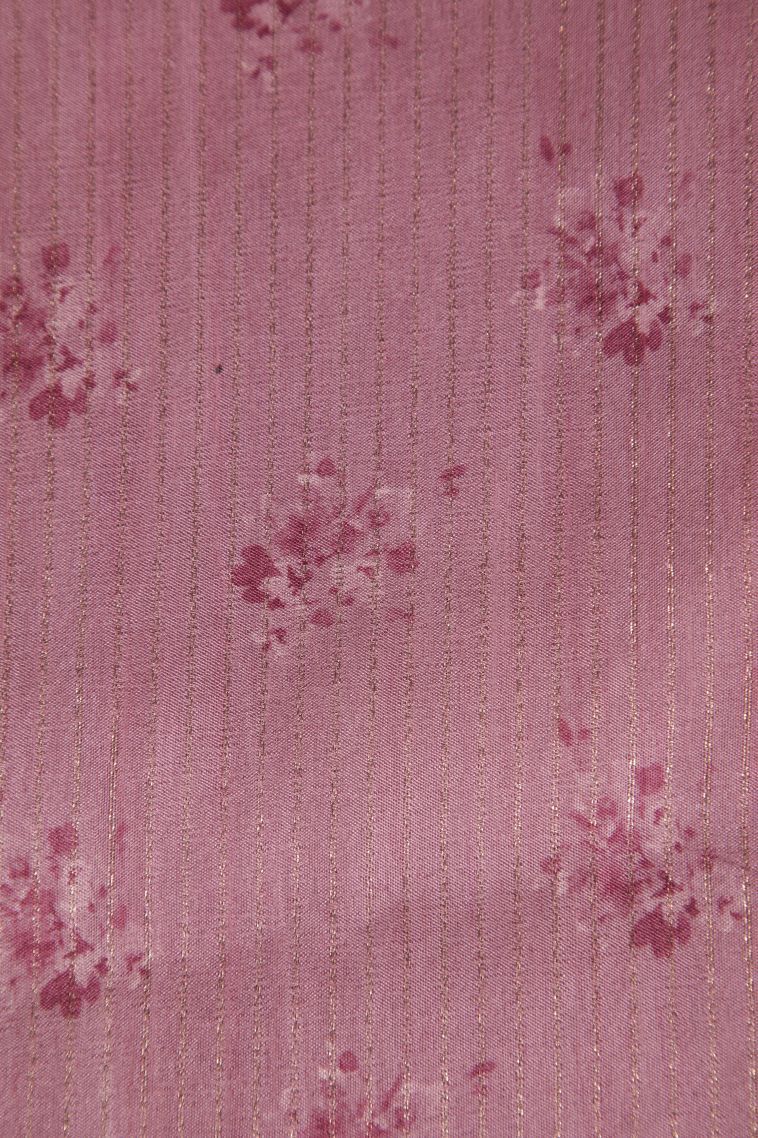 Blush Pink Fancy Saree with Gold Zari Floral Patterns view 3