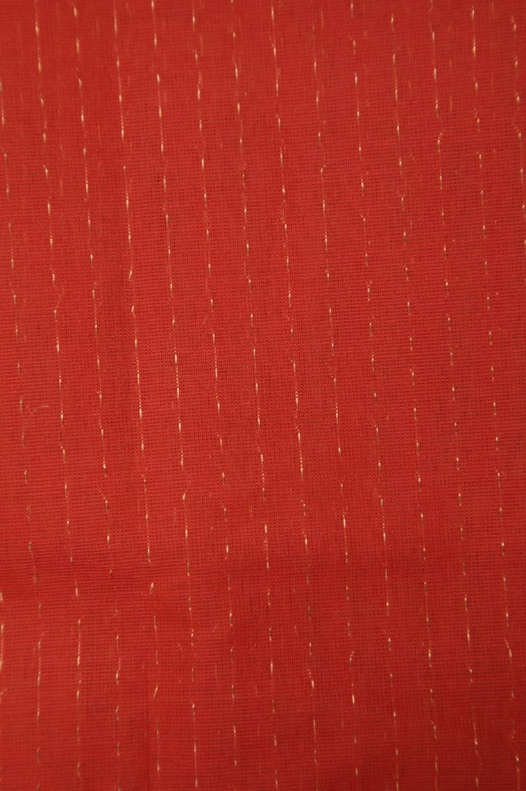 Candy Orange Kanchi Cotton Sarees with Without Zari Zari Floral Patterns view 3