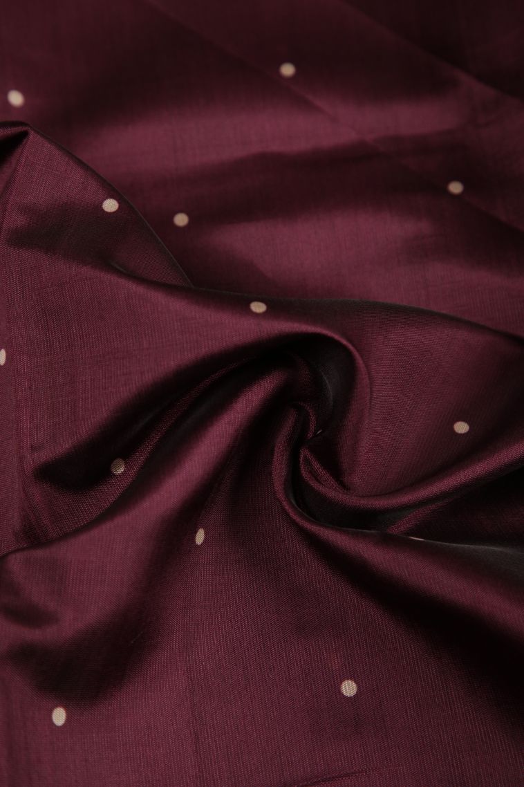 Bosenberry Purple Fancy Saree with Silver Zari Floral Patterns view 4