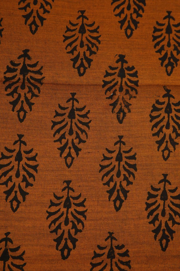 Asphalt Black Poly Cotton Sarees with Without Zari Zari Geometric Shapes view 3