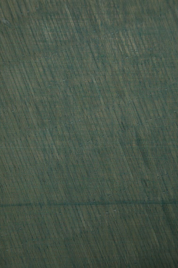 Ocean Blue Kanchi Cotton Sarees with Gold Zari Floral Patterns view 3