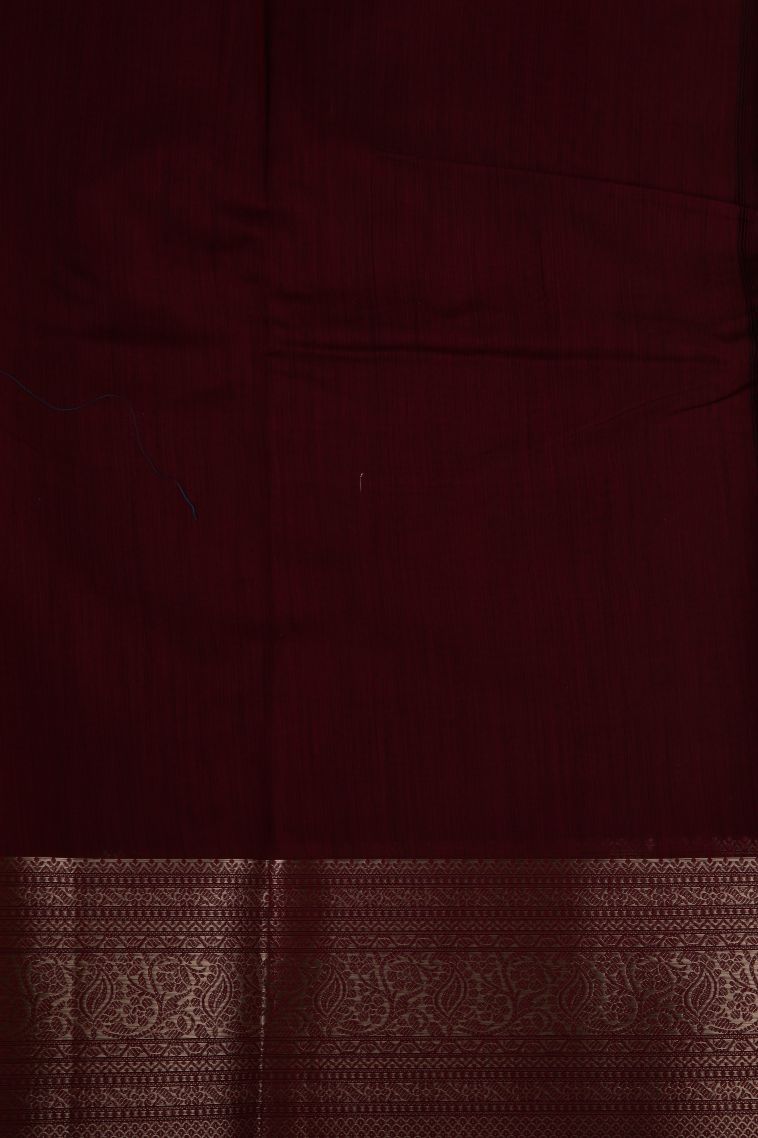 Lipstick Red Fancy Saree with Gold Zari Floral Patterns view 3