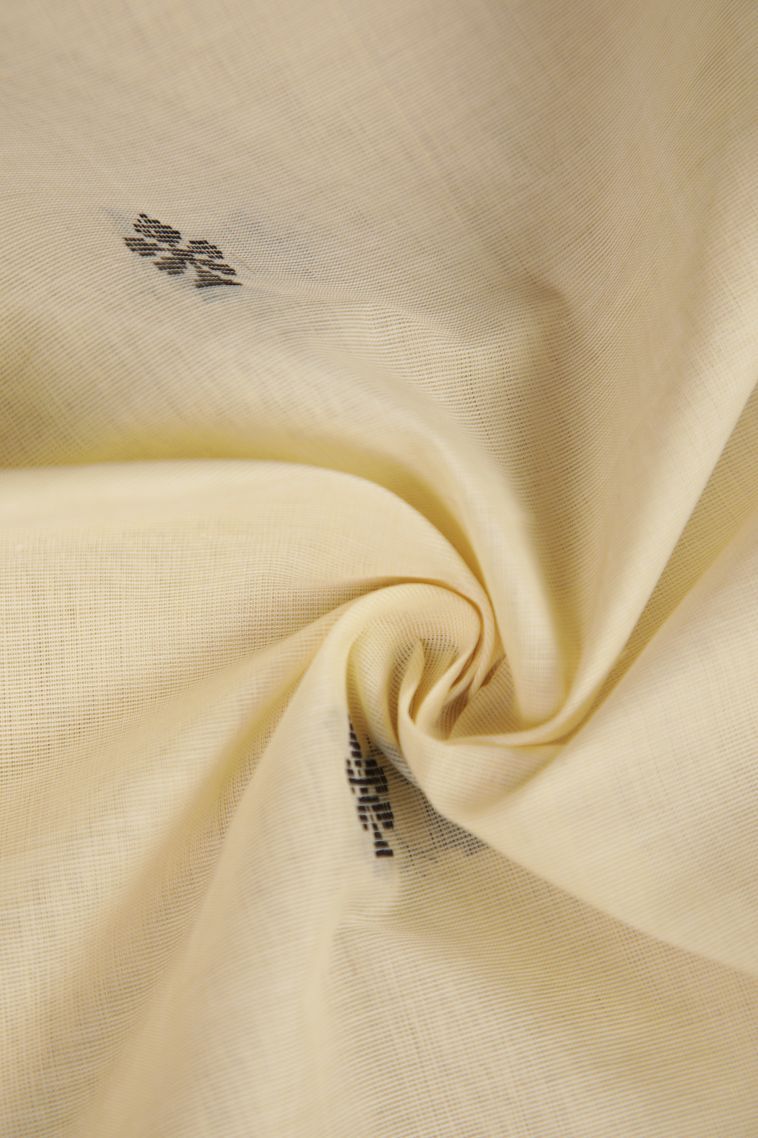 Beige Yellow Aruppukottai Cotton Sarees with Without Zari Zari Floral Patterns view 4